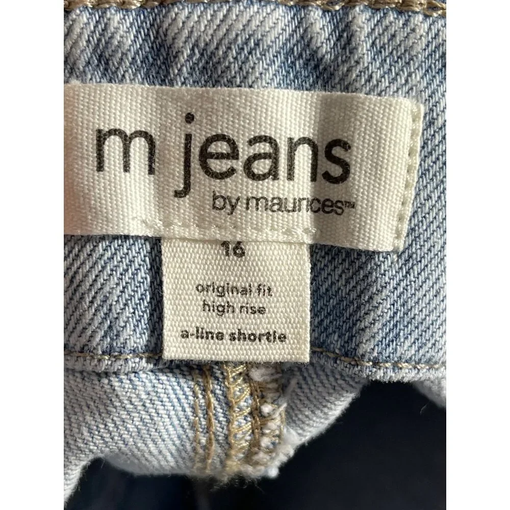M Jeans by Maurices Womens 3.5" A-Line Shortie High Rise Denim Shorts Size 16 - Picture 5 of 6